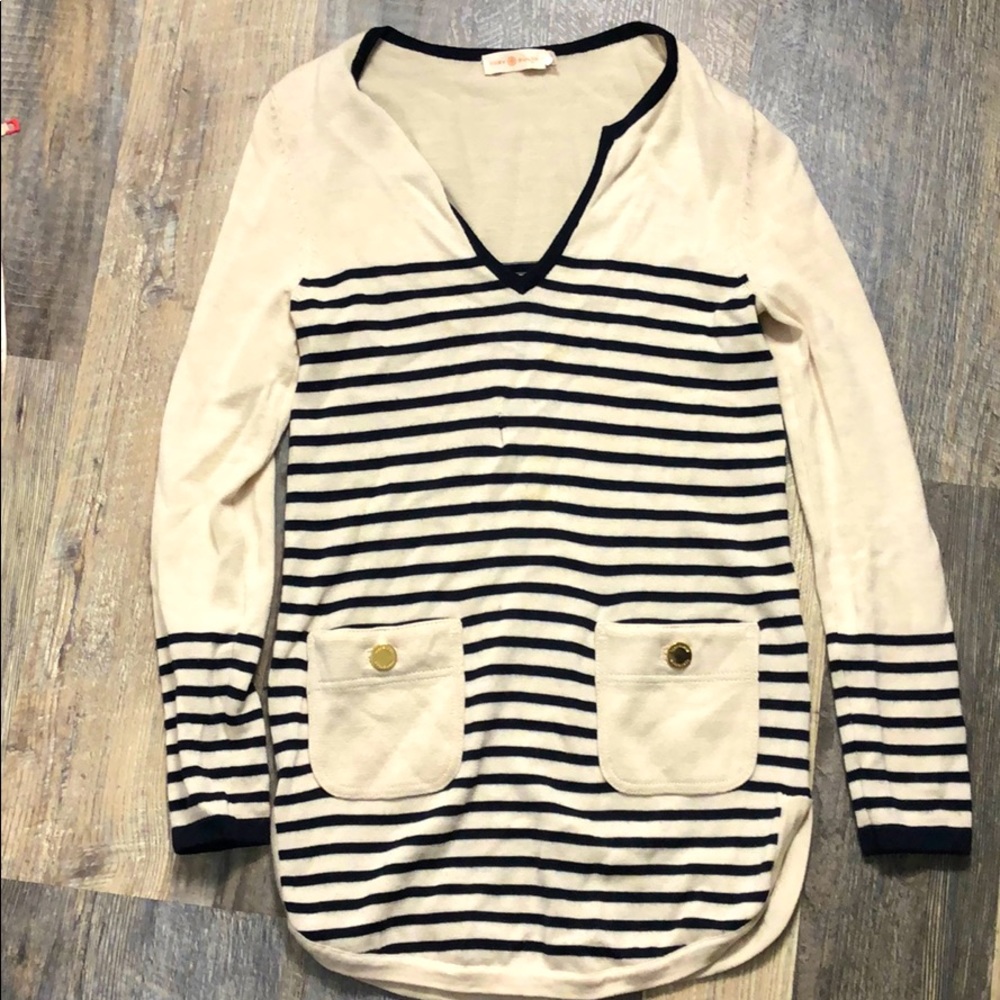 TORY Burch tunic sweater S striped dress - Picture 1 of 5